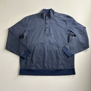 Tommy Bahama Quarter 1/4 Snap Pullover Sweater Blue Mens Size Large Casual